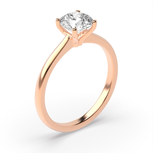 Round Rose Gold Open setting Engagement Rings