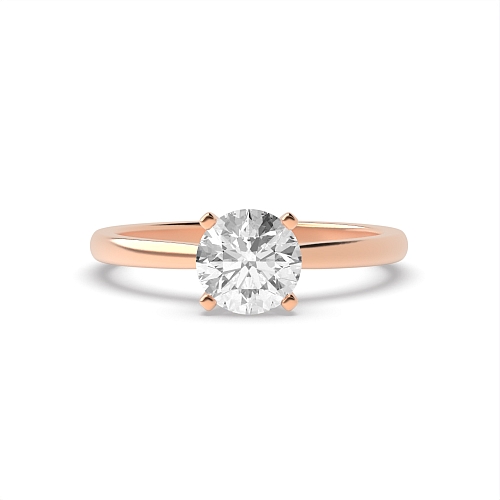 Round Rose Gold Open setting Engagement Rings