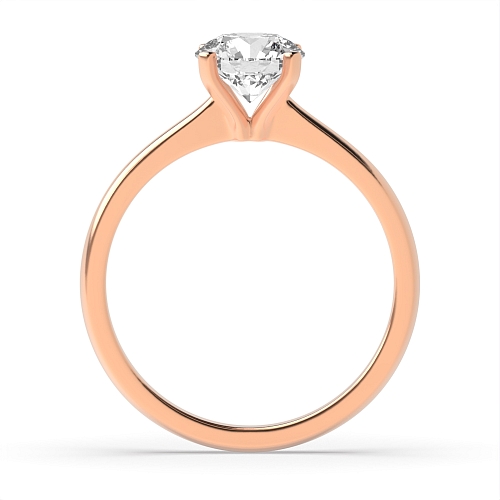 Round Rose Gold Open setting Engagement Rings