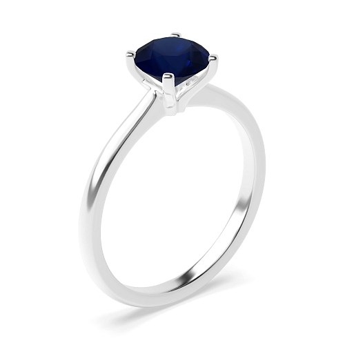 Round Open setting Blue Sapphire Engagement Rings