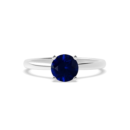 Round Open setting Blue Sapphire Engagement Rings