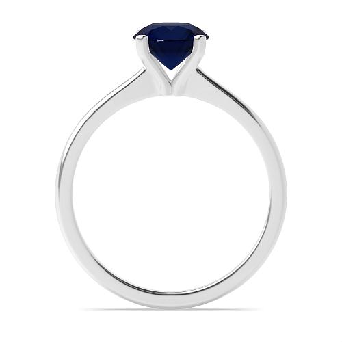 Round Open setting Blue Sapphire Engagement Rings