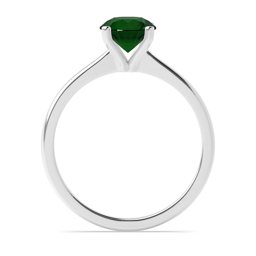 Round Open setting Emerald Engagement Rings