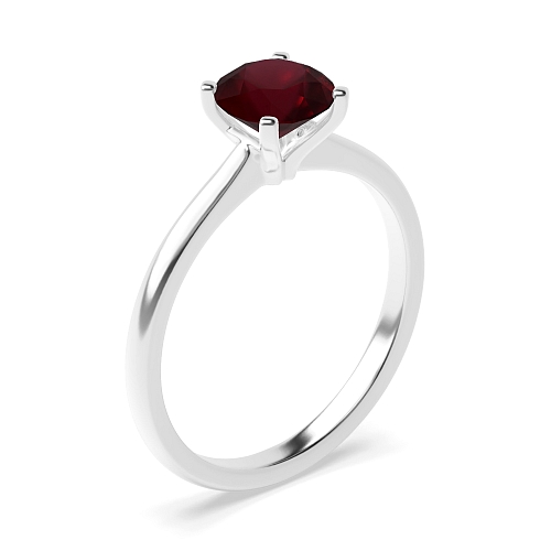 Round Open setting Ruby Engagement Rings