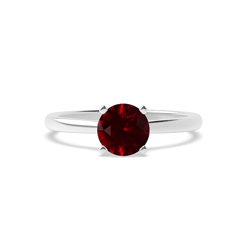 Round Open setting Ruby Engagement Rings