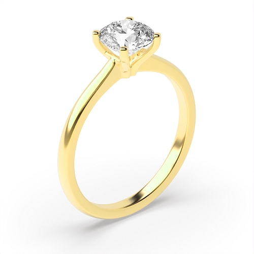 Round Yellow Gold Open setting Engagement Rings
