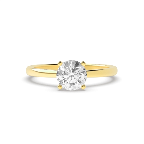 Round Yellow Gold Open setting Engagement Rings