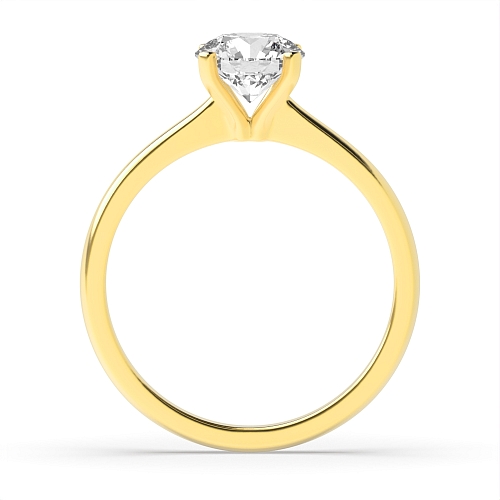 Round Yellow Gold Open setting Engagement Rings