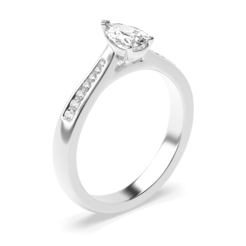 Prong Pear Tapering shoulder Moissanite Engagement Rings