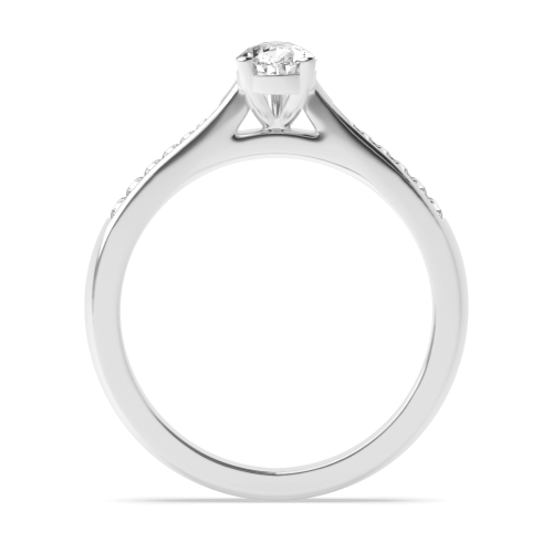 Prong Pear Tapering shoulder Moissanite Engagement Rings