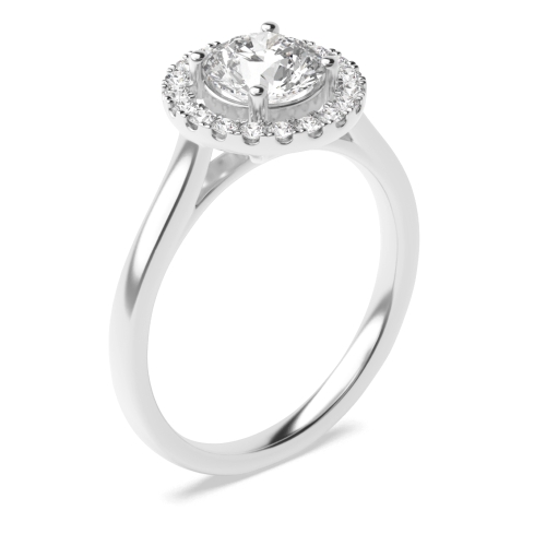 4 Prong Setting Round Shape Popular Halo Lab Grown Diamond Engagement Rings