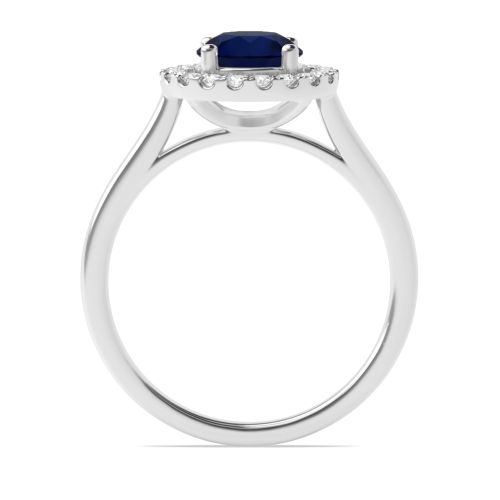 Round Classic plain shank Blue Sapphire Engagement Rings