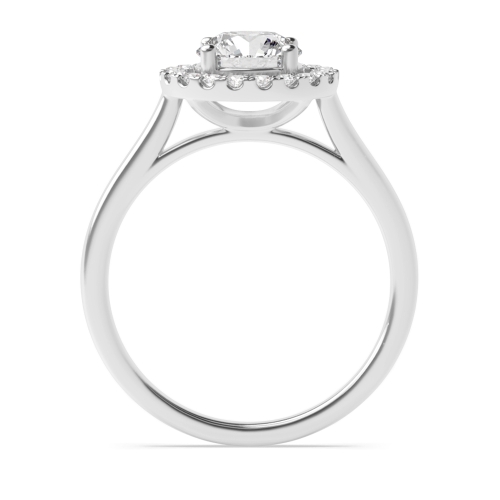 4 Prong Round Classic plain shank Halo Engagement Rings