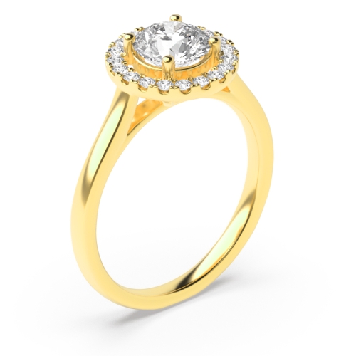 Round Yellow Gold Classic plain shank Engagement Rings