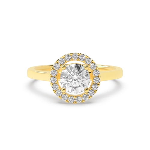 Round Yellow Gold Classic plain shank Engagement Rings