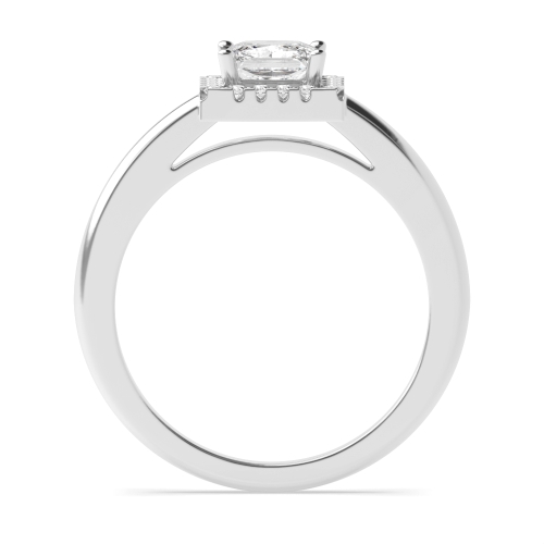 4 Prong Princess Platinum Halo Engagement Ring