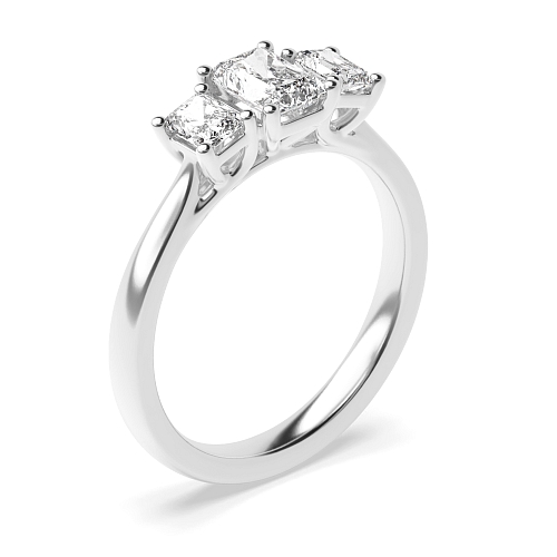 Emerald Crossover claws with gallery Trilogy Engagement Rings