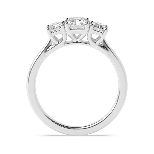 Emerald Crossover claws with gallery Trilogy Engagement Rings