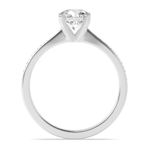 4 Prong Round Taperred shoulder box claw Engagement Rings