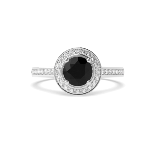 4 Prong Round Simple Black Diamond Engagement Rings