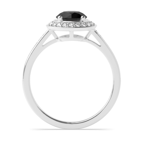 4 Prong Round Simple Black Diamond Engagement Rings