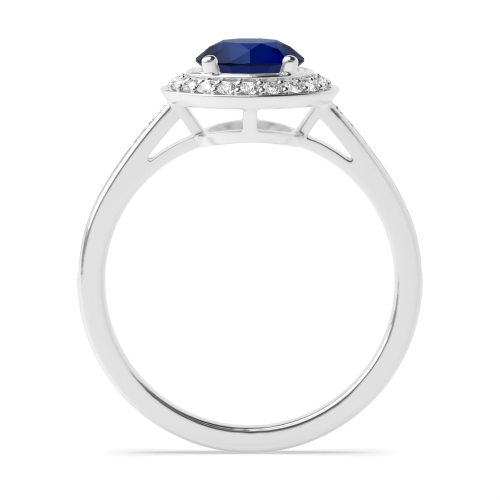4 Prong Round Simple Blue Sapphire Engagement Rings