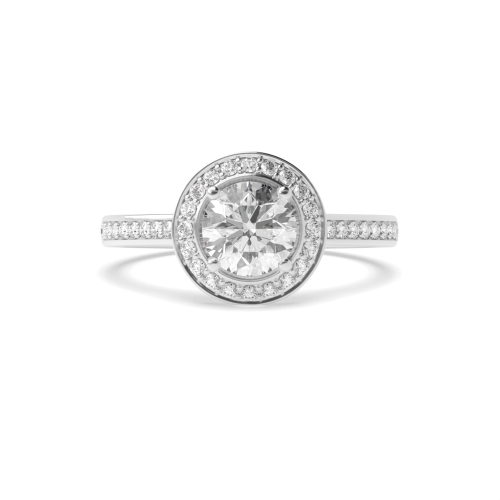 4 Prong Round Simple Side Stone Engagement Rings