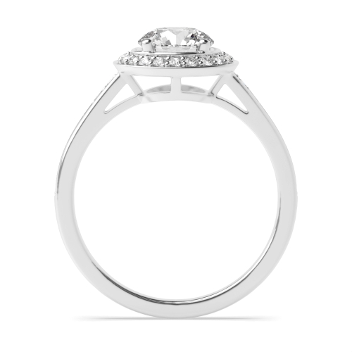 4 Prong Round Simple Side Stone Engagement Rings