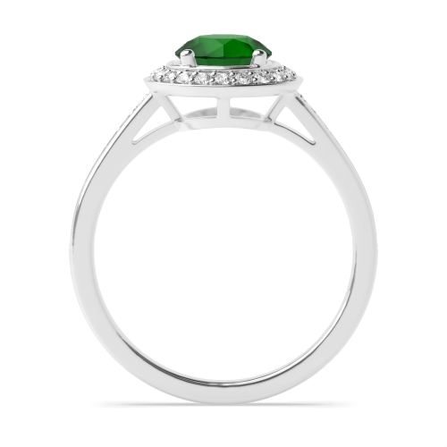 4 Prong Round Simple Emerald Engagement Rings