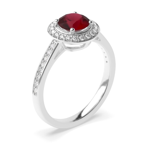 4 Prong Round Simple Ruby Engagement Rings