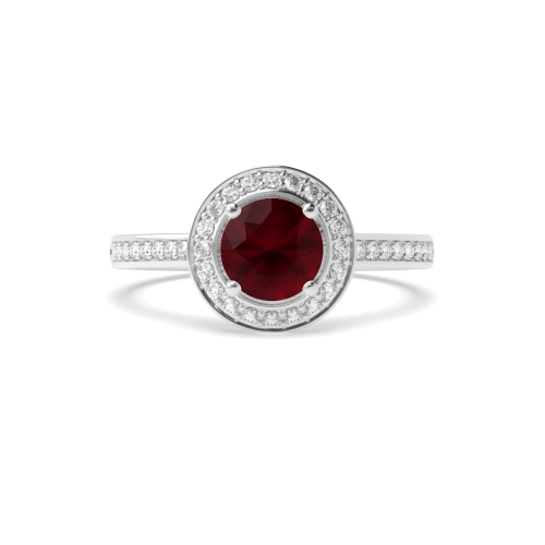4 Prong Round Simple Ruby Engagement Rings