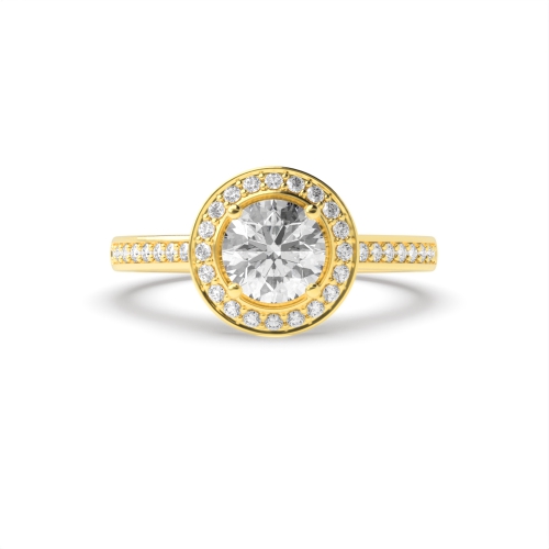4 Prong Round Yellow Gold Simple Engagement Rings