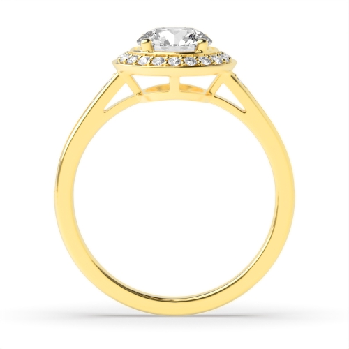 4 Prong Round Yellow Gold Simple Engagement Rings
