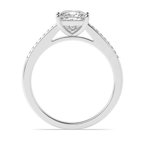 Princess Pave set shank Engagement Rings