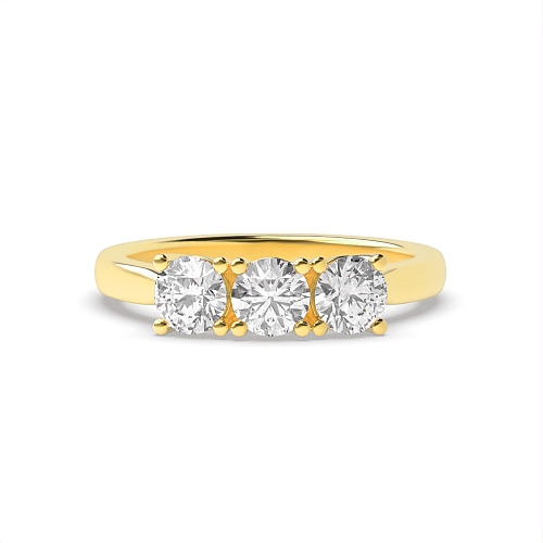 4 Prong Round Yellow Gold Modern setting Engagement Rings