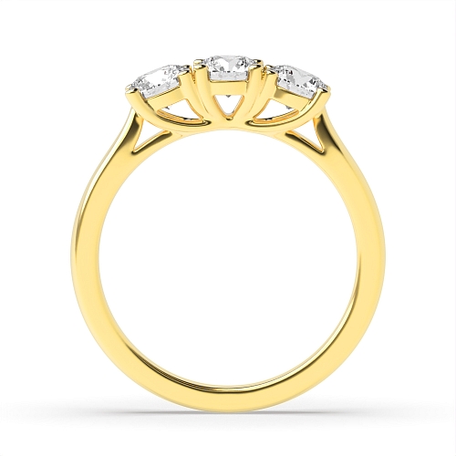 4 Prong Round Yellow Gold Modern setting Engagement Rings