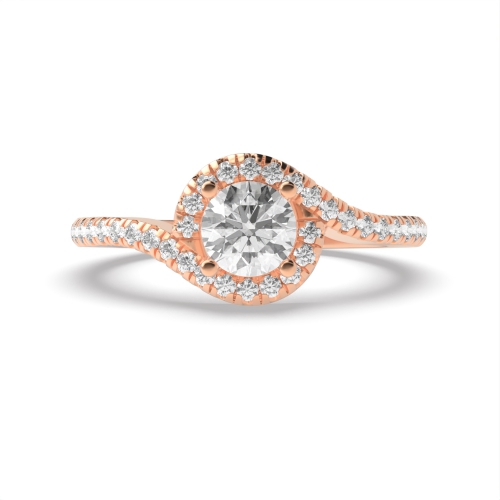 4 Prong Round Rose Gold Crossover shank vintage Vintage Wedding Engagement Rings