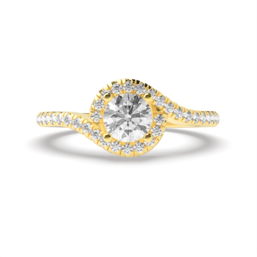 4 Prong Round Yellow Gold Crossover shank vintage Antique Engagement Rings