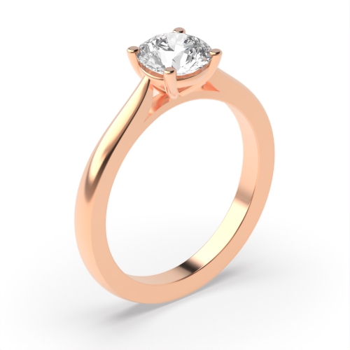 4 Prong Round Rose Gold Shoulder with gallary Engagement Rings