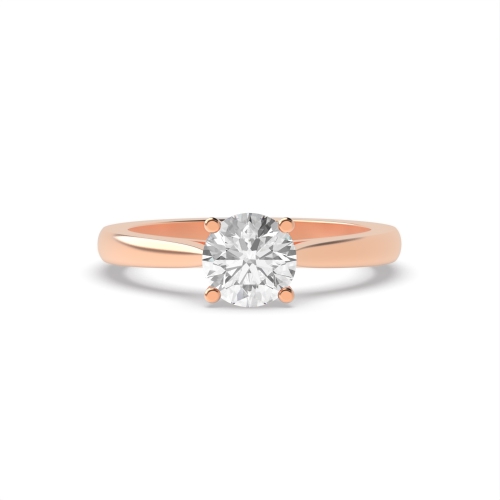 4 Prong Round Rose Gold Shoulder with gallary Engagement Rings