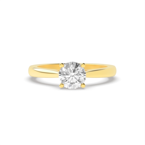 4 Prong Round Yellow Gold Shoulder with gallary Engagement Rings