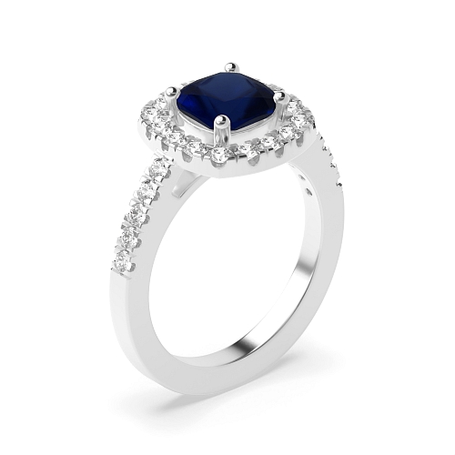 4 Prong Delicare shank Blue Sapphire Engagement Rings