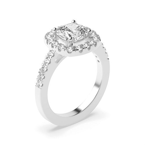 4 Prong Silver Delicare shank Engagement Rings