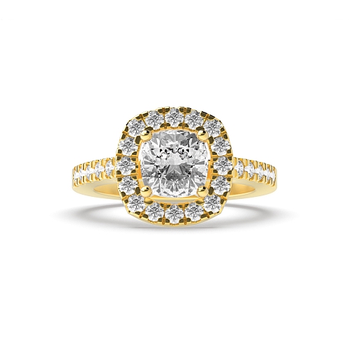 4 Prong Yellow Gold Delicare shank Engagement Rings