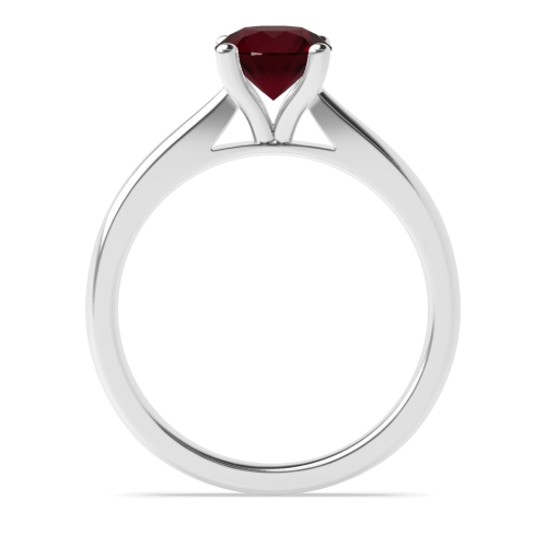 Round Ruby Solitaire Engagement Ring