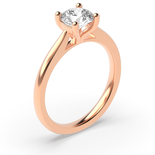 4 Prong Rose Gold Split open claw Solitaire Engagement Rings