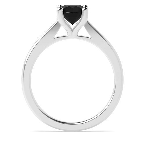 4 Prong Split open claw Black Diamond Solitaire Engagement Rings