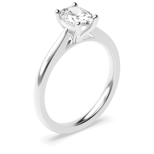 4 Prong Oval Split open claw Solitaire Engagement Rings