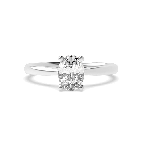 4 Prong Oval Split open claw Solitaire Engagement Rings