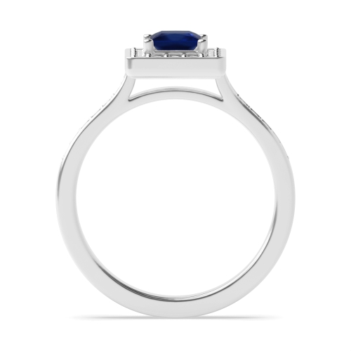 4 Prong Princess Delicare shank Blue Sapphire Engagement Rings